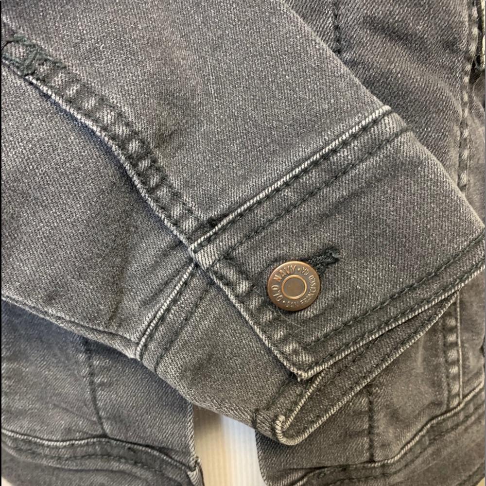Old Navy Black Denim Patched Jacket Size S - Picture 9 of 15
